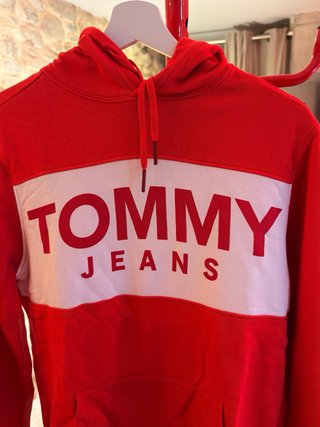 Sudadera Tommy Jeans Roja y Blanca