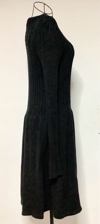 Vestido de punto negro invierno