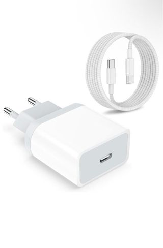 Cargador Rápido 20W USB-C + Cable Blanco