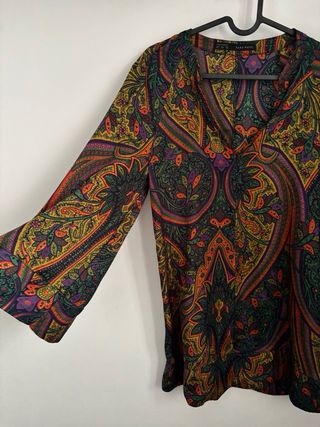 Kaftán Zara Estampado Multicolor Talla  XS.