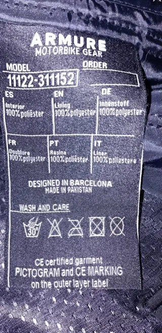 Chaqueta Moto Armure Talla XL