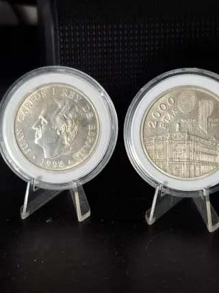 2 Monedas 2000 Pesetas Plata 1994 FMI