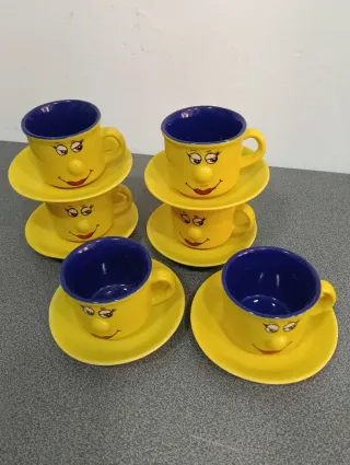 6 Tazas de café con platillos