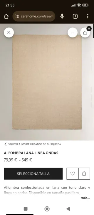 Alfombra Zara Home Jute Beige