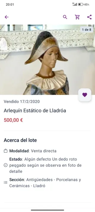 Arlequín Estático Lladró 55cm