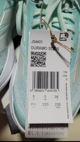 Adidas Decimas Talla 38 Plata/Turquesa