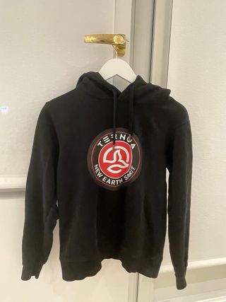 Sudadera Ternua Negra con Capucha Logo Grande