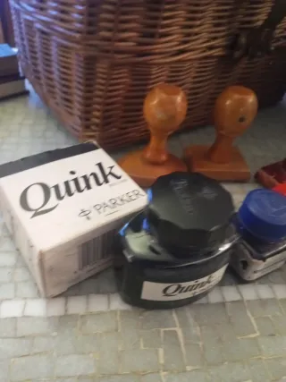 Antiguos usdosLote escritorio: tintas y sellos