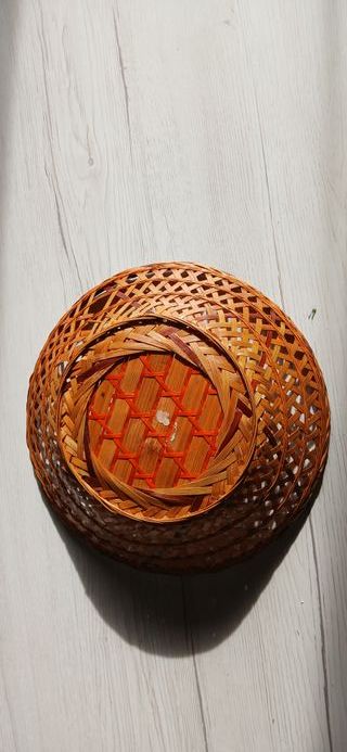 4 Cestini Vimini Tondi Multicolore