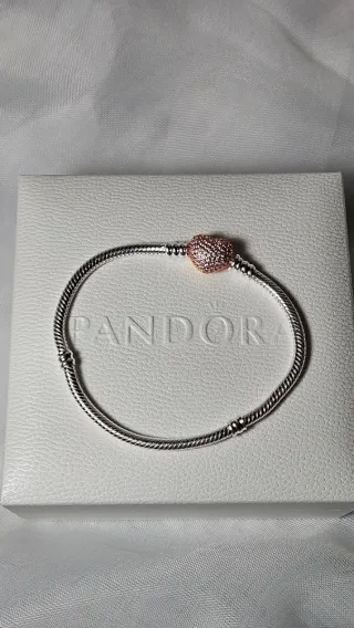 Pulsera Pandora Corazón Dorado y Plateado