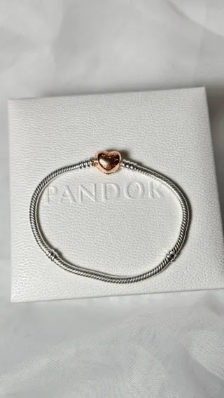 Pulsera Pandora Corazón Dorado y Plateado