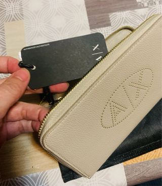 Portafoglio Armani Exchange donna ecopelle beige