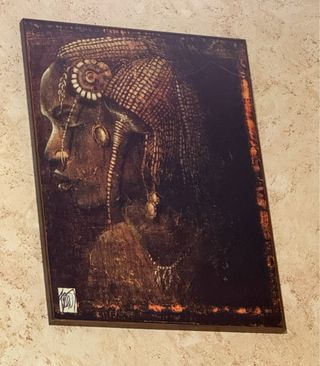Cuadro Étnico Mujer Africana Dorado