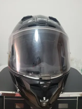 Casco de moto negro talla L
