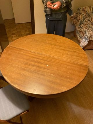 Mesa redonda extensible madera