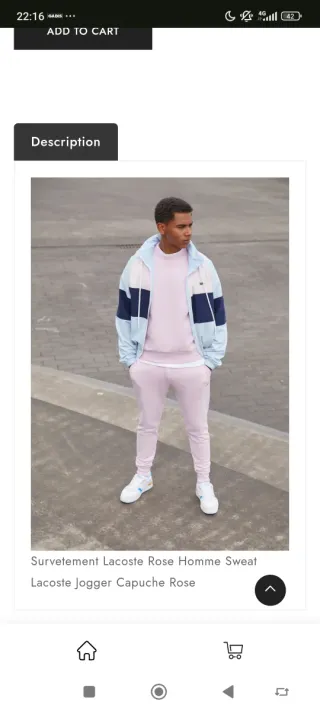 Pantalón chándal Lacoste hombre rosa