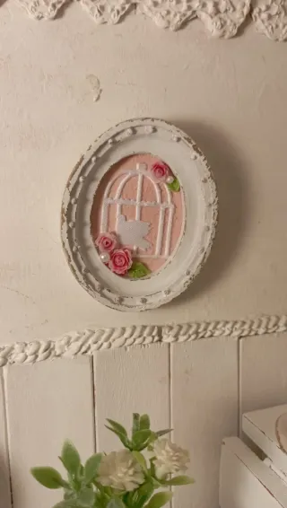 Miniatura Quadro Shabby Ovale 1:12