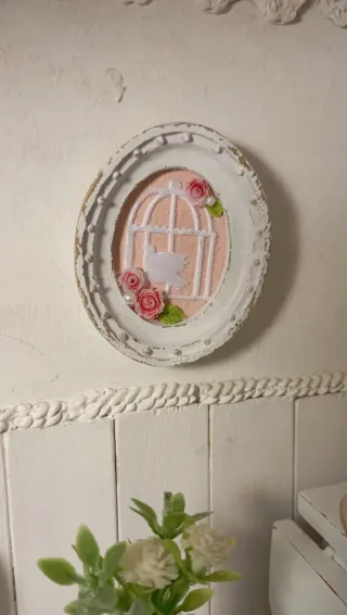 Miniatura Quadro Shabby Ovale 1:12