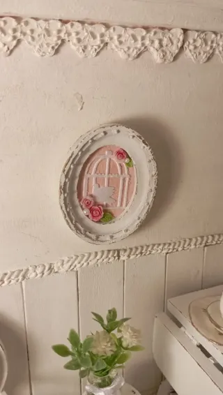 Miniatura Quadro Shabby Ovale 1:12