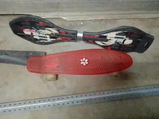 Patinete Waveboard y Monopatín Rojo