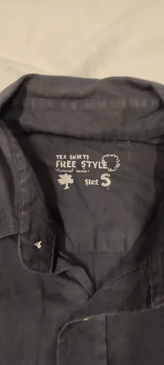 Camisa de algodón y lino negra