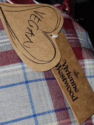 Bolso Vivienne Westwood cuadros azul y burdeos