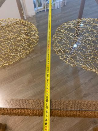 Mesa Rectangular Cristal y Yute