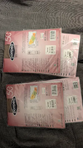 4 paia di Collant Pompea Basic XL naturale