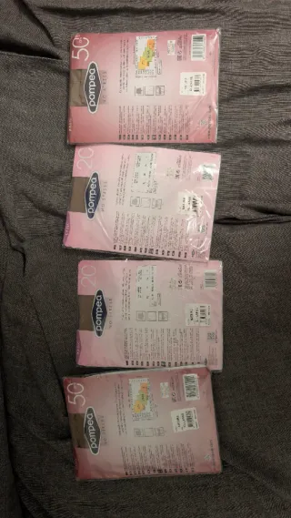 4 paia di Collant Pompea Basic XL naturale