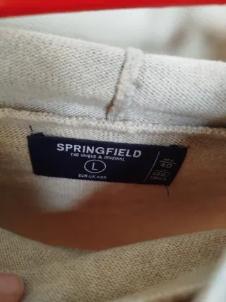 Jersey punto fino hombre beige