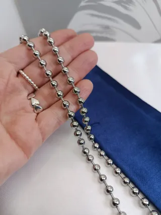 Collar Bolitas Acero Inoxidable