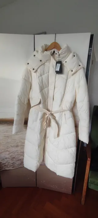 Piumino sintetico morbido caldo panna XL