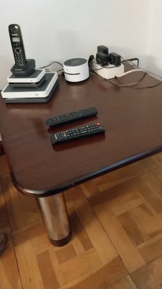 2 Mesas Bajas Salón Madera y Metal