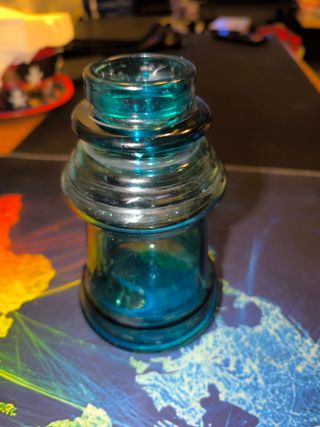 Vaso Vetro Turchese Vintage Italia 60/70