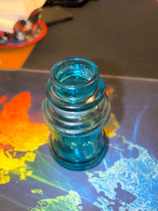 Vaso Vetro Turchese Vintage Italia 60/70