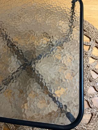 Mesa de centro cristal y metal