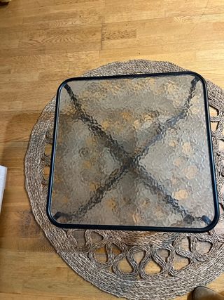 Mesa de centro cristal y metal