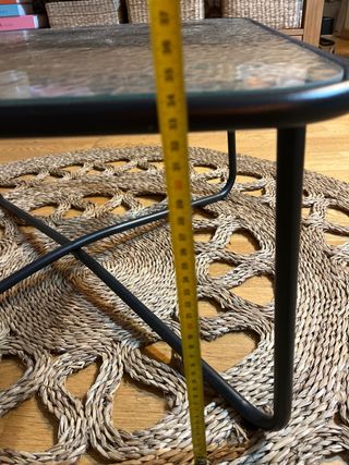 Mesa de centro cristal y metal