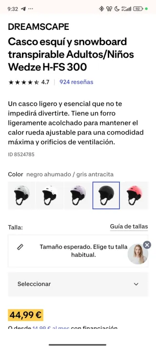 Casco esquí y snowboard transpirable Wedze H-FS300