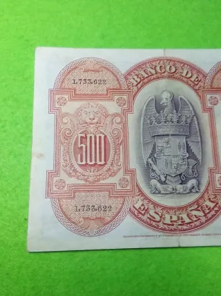 Billete 500 Pesetas 1927 Isabel la católica