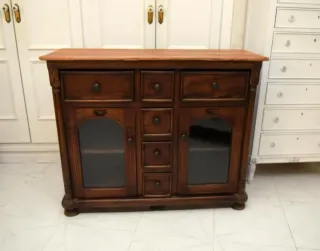 Aparador Vitrina Madera y Cristal