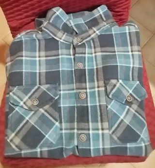 Camicia uomo quadri blu e verde