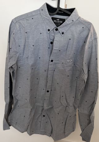 Camisa Hollister Talla S Gris Estampada