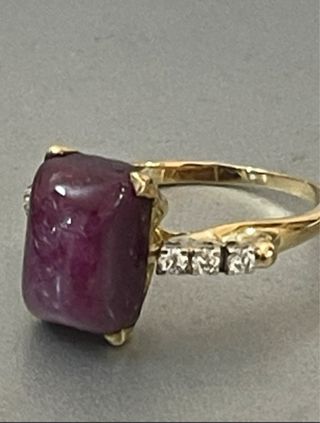 Anillo Oro 18k Rubi y Diamantes Naturales