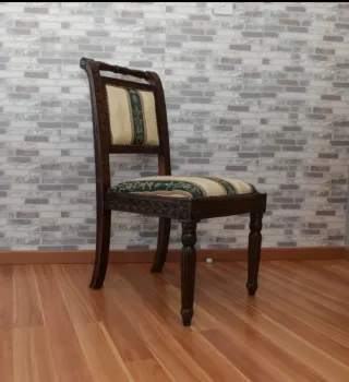 Silla Colonial Madera y Tela