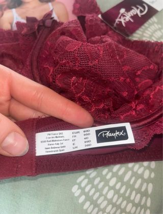 Sujetador Playtex Elegance 95E Rojo Encaje