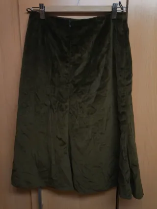 Falda T.ba Terciopelo Verde Talla 42