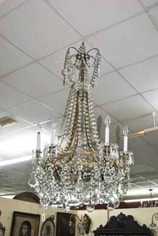 Antigua Lámpara de araña ovalada