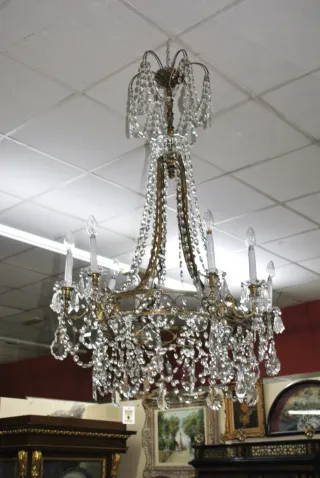 Antigua Lámpara de araña ovalada