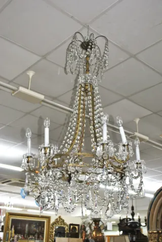 Antigua Lámpara de araña ovalada